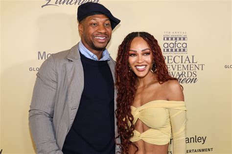 pictures of meagan good|Meagan Good and Jonathan Majors dazzle fans with stunning。